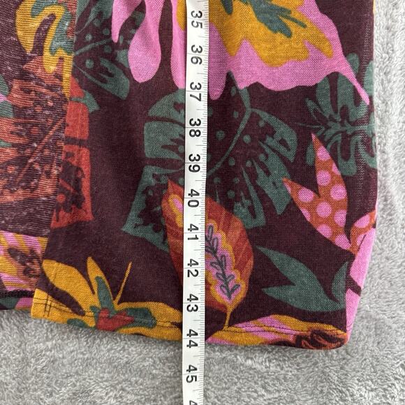 GILI Cardigan Women XXS Burgundy Floral Long Open Front Long Sleeve Boho Art - Picture 11 of 13